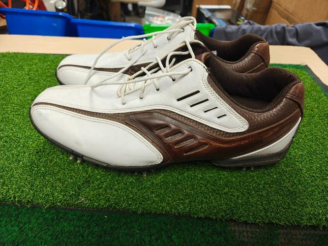 Footjoy FJ Street 56460 Men's Spike Golf Shoes Size 9 White & Brown