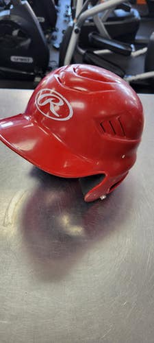 Used Rawlings 6 1 2 - 7 1 2 Batting Helmet No Mask Red One Size 11497-s000158313