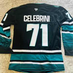San Jose Sharks CELEBRINI #71 Alternate Adult Large/52 Jersey (New)