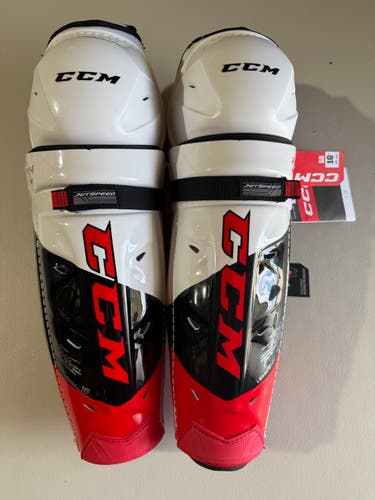 CCM Jetspeed FT4 Pro 16” Pro Stock Hockey Shin Pads 9351