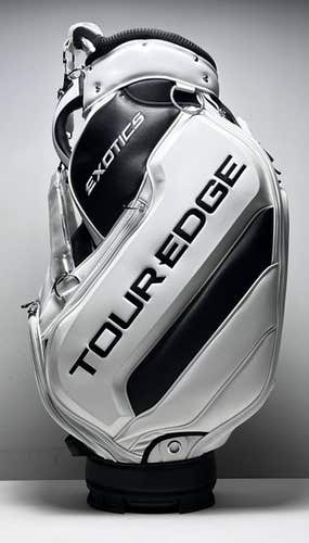 Tour Edge Exotics Staff Bag White Black 4-Way Divide Single Strap Golf Bag