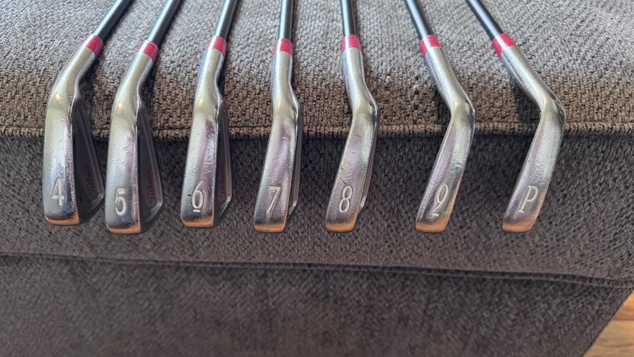 Used, Men's Titleist Titleist 695 CB Forged RH Iron Set Stiff Flex New KBS Graphite Shafts CUSTOM