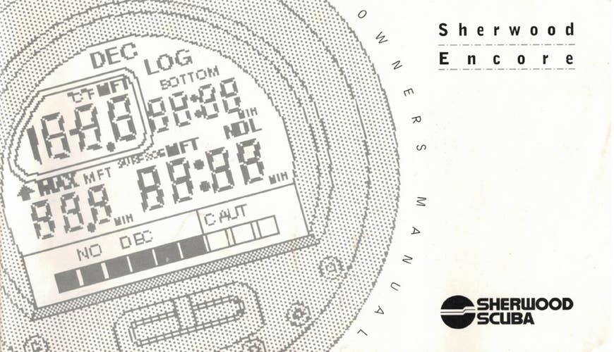 Printed Manual for Sherwood Encore Scuba Dive Computer