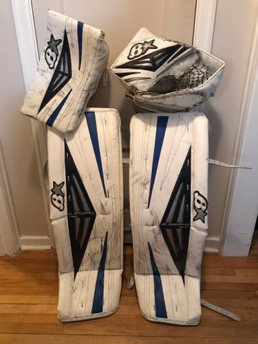 Brian's Subzero Ondrej Pavelec Pro Game Used Winnipeg Jets Goalie Full Set Pads & Gloves