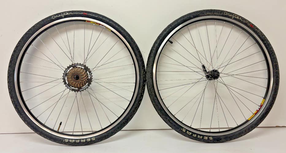 Weinmann ZAC 19 7-Speed Black Aluminum 26" QR Mtn Bike Wheelset Serfas Drifter
