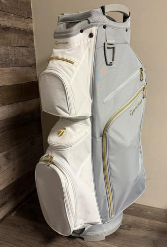 Taylormade Kalea Gold Cart Bag Women's Lightweight Cart Bag Grey/White/Gold NEW!