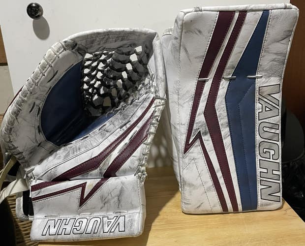Pavel Francouz Colorado Avalanche Vaughn V9 Full Right Game/Practice Worn Goalie Glove and Blocker