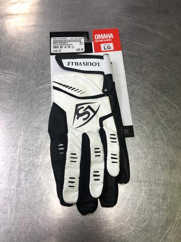 Louisville Slugger Adult Omaha Baseball & Softball Batting Gloves Lg 11686-hbxtl6103wblg
