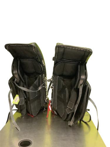 Used Reebok Xkt 285r Goalie Leg Pads Senior Black 35" 11686-s000044442