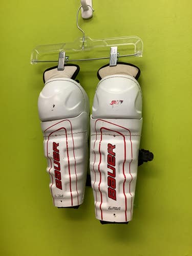 Used Bauer Jr 19 Junior Shin Guards White 10" 11686-s000044425