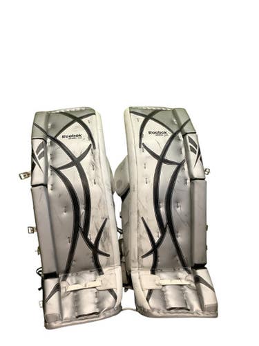 Used Reebok 9000 Sr Goalie Leg Pads Senior White 34" 11686-s000044440