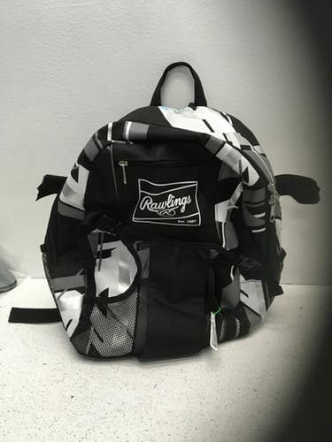 Used Rawlings Backpack Bb Sb Player Backpack Black And White 11443-s000192754