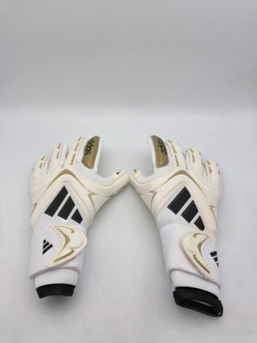 NEW Adidas Copa GL Pro Goalkeeper Gloves SIZE 7 White/Gold JZ5793
