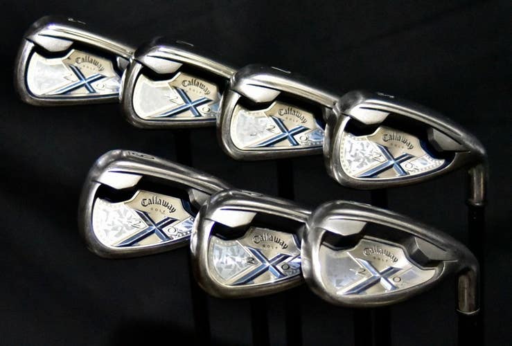 CALLAWAY X-20 IRON SET: 5-9, PW, SW SHAFT 37.5 IN (5I), WOMENS FLEX, RH