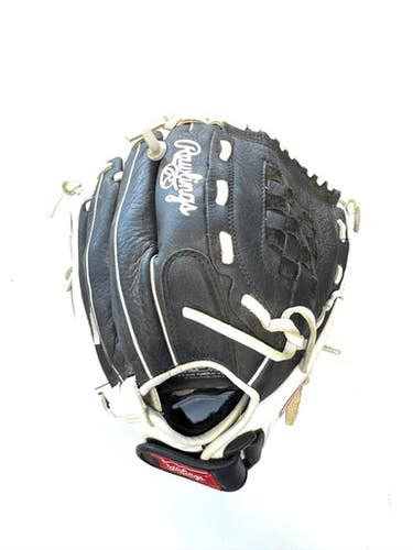 Used Rawlings Shut Out Series Rh Throw Fastpitch Gloves Black 12" 11860-s000309928