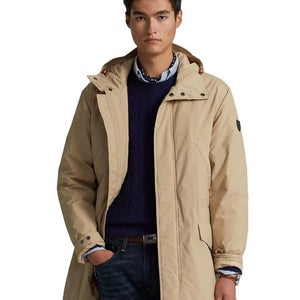 Polo Ralph Lauren Marsh Coat Mens Coastal Beige Packable Hooded Full Zip KLSS101