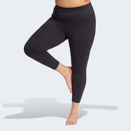 Adidas All Me 7/8 Ankle Leggings Women's 1X Black Stretch Elastic Waist APP1206