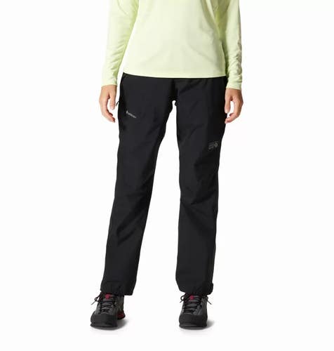 Mountain Hardwear Exposure/2 Paclite Pants Womens Large Black Waterproof JDM1266