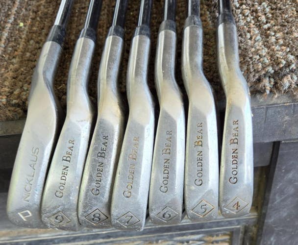 SET OF 7 GOLDEN BEAR  POWERCURVE CAVITY BACK GOLF IRONS 4-PW VERY NICE