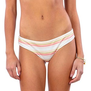 Rip Curl Beach Botanica Bottom Women's XL White Striped Stretch Cheeky ERK1223