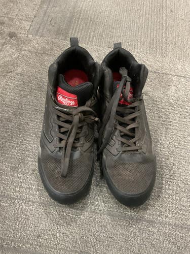 Used Rawlings Mach Max Bb Sb Cleats Black Junior 04.5 11614-s000237643