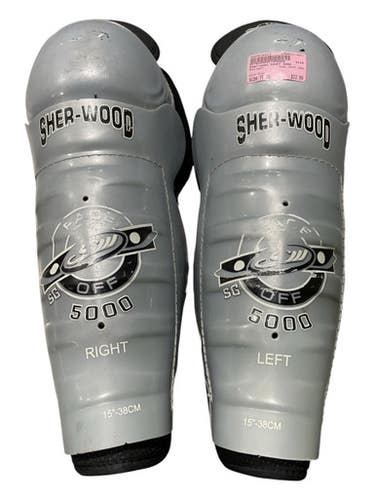 Used Sher-wood Sgoff 5000 Senior Shin Guards Grey 15" 11847-s000036027