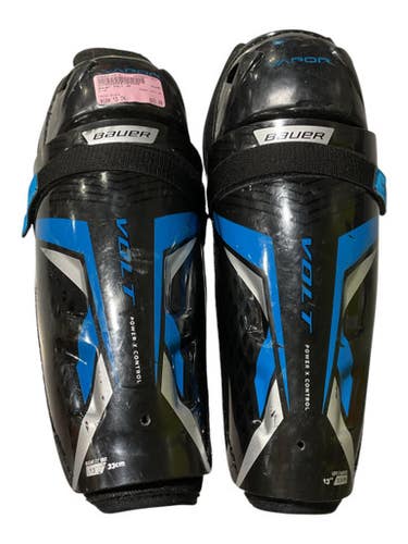 Used Bauer Volt Jr Senior Shin Guards Black 13" 11847-s000036015