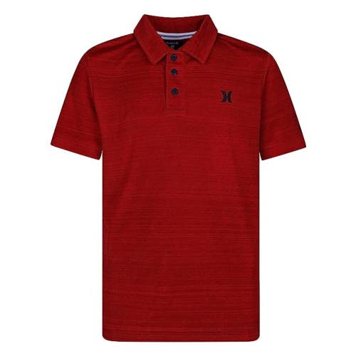 Hurley Polo Shirt Kids Small Red Dri-FIT Short Sleeve 3-Button Placket DSGL476