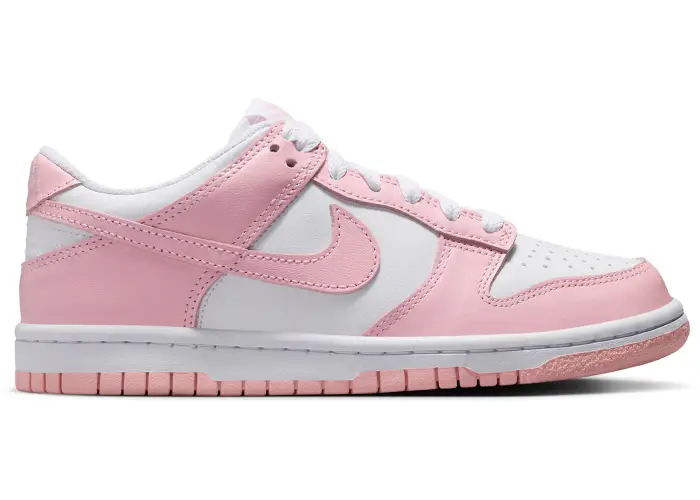 Size 5.5Y - Nike Dunk Low White Medium Soft Pink (GS) FB9109-125