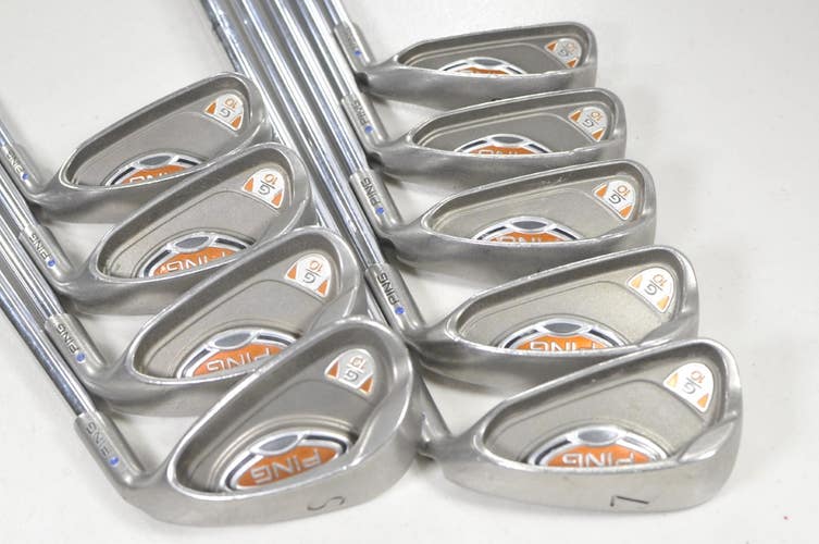 Ping G10 3-W,SW Iron Set Stiff Flex Blue Dot Right AWT Steel # 219662