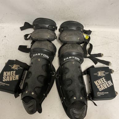 Used Easton Intermediate Catchers Leg Guards Black 11855-s000204797