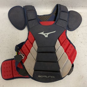 Used Mizuno Samurai Catchers Chest Protector White Red Navy Adult 11855-s000204770
