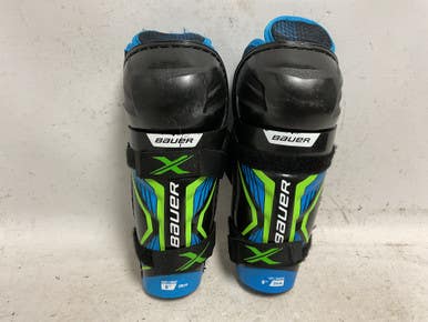 Used Bauer X Youth Shin Guards Black And Royal Blue 8" 11855-s000204741