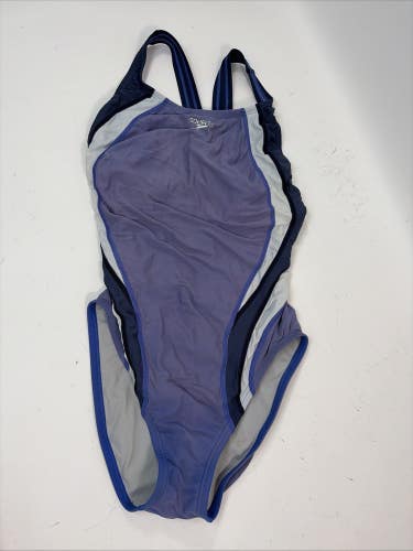 Speedo Powerback One Piece Swimsuit, Purple, Size 8