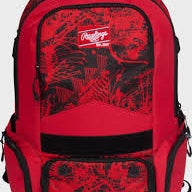 New Rawlings Gamer Baseball Softball Backpack Red 11835-rawr00714513
