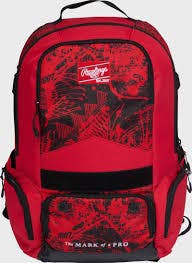New Rawlings Gamer Baseball Softball Backpack Red 11835-rawr00714513