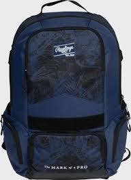New Rawlings Gamer Baseball Softball Backpack Navy Blue 11835-rawr00714515