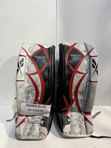 Used Reebok 9000 Int Goalie Leg Pads Senior White 29" 11615-s000220306