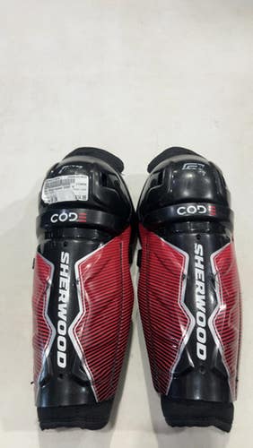 Used Sher-wood Code Youth Shin Guards Black 9" 11615-s000273404