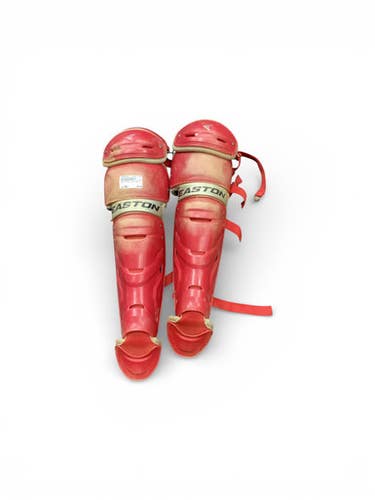 Used Easton Adult Leg Gaurd Catchers Leg Guards Red Adult 11846-s000099189