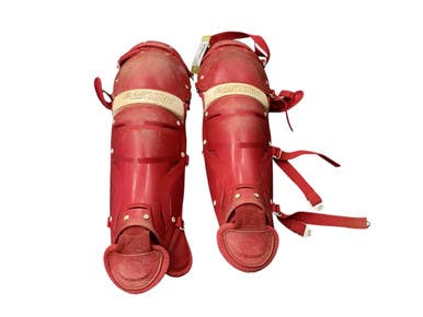 Used Easton Adult Leg Gaurd Catchers Leg Guards Red Adult 11846-s000098864