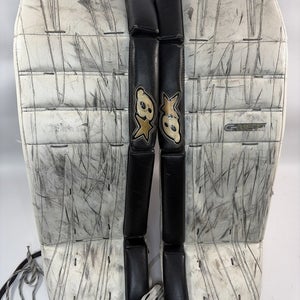 Brian G-Netik Ice Hockey Goalie Leg Pads, White/Black, 33"