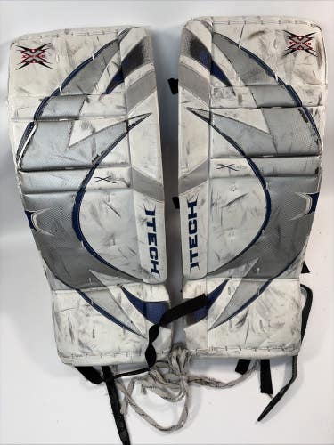 Itech X-Wing X Axis Ice Hockey Goalie Leg Pads, White, 30"+