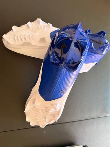 Men's Size M 16.0 (W 17.0) Nike Vapor Edge Pro 360 2 Football Cleats - White/Royal Blue (New)