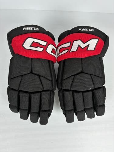 Used 14" Senior CCM 85C Pro Stock Hockey Gloves - Black/Red/White