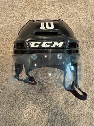 CCM Super Tacks X Pro Stock Hockey Helmet Visor Combo Medium Black Stars (Used)