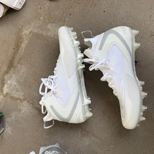 White Men's Size M 11.5 (W 12.5) Adult Nike Alpha Huarache 8 Pro High Top Molded Cleats (New)