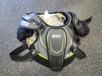 Used Stx 200+ Lacrosse Shoulder Pads Grey Lg 11849-s000040224