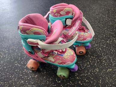 Used Wheelkids Child Roller Quad Skates Pink Adjustable 11849-s000040351