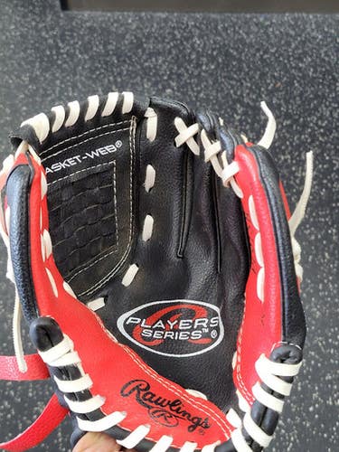 Used Rawlings Pl91sb Bb Sb Glove Rh Throw Black And Red 9" 11849-s000040381